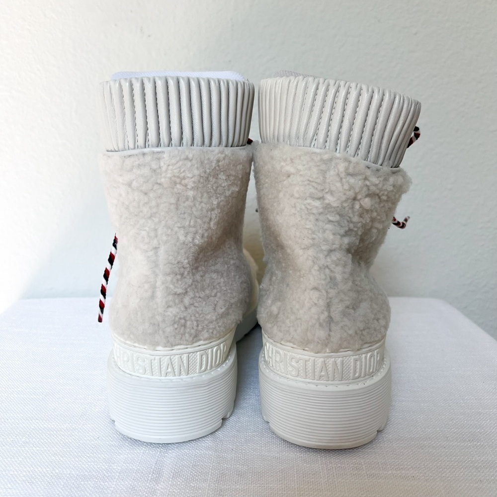Christian Dior Hike Shearling Lace Up Boots - White - Womens 7 - NWOB - Picture 4 of 8